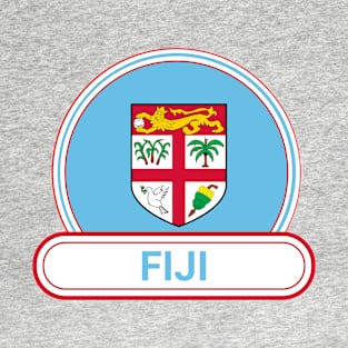 Fiji Country Badge - Fiji Flag T-Shirt